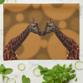 Giraffe zelfreflectie, theedoek (Gevouwen)