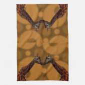 Giraffe zelfreflectie, theedoek (Verticaal)