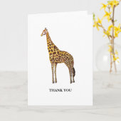 Giraffe Zoo Animal Merci Cartes (Fleur jaune)