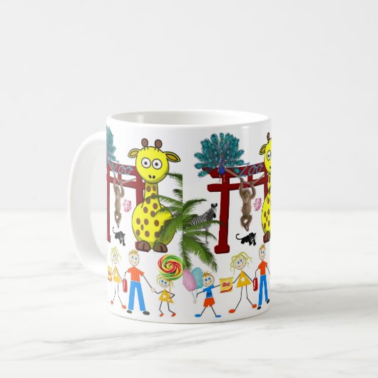 Giraffe Zoo Singe Mug (Devant gauche)