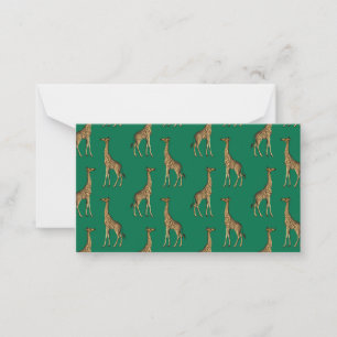 Giraffe Zoogdier Smaragdgroen Wild Dier Afrika Notitiekaartje