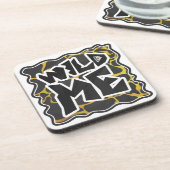 Giraffe, zwart en geel afdrukken bier onderzetter (Linkerzijde)