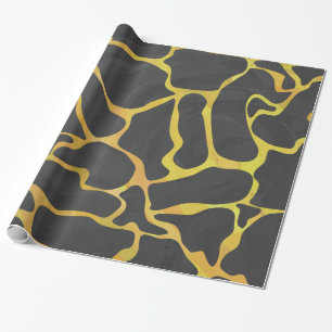 Giraffe, zwart en geel afdrukken cadeaupapier