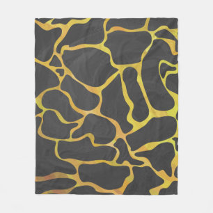 Giraffe, zwart en geel afdrukken fleece deken