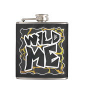 Giraffe, zwart en geel afdrukken heupfles (Voorkant)