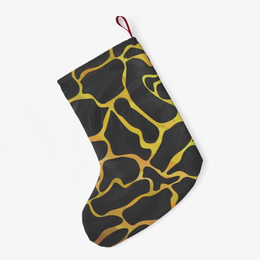 Giraffe, zwart en geel afdrukken kleine kerstsok (Achterkant (Hangend))
