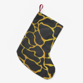 Giraffe, zwart en geel afdrukken kleine kerstsok (Voorkant (Hangend))