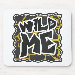 Giraffe, zwart en geel afdrukken muismat