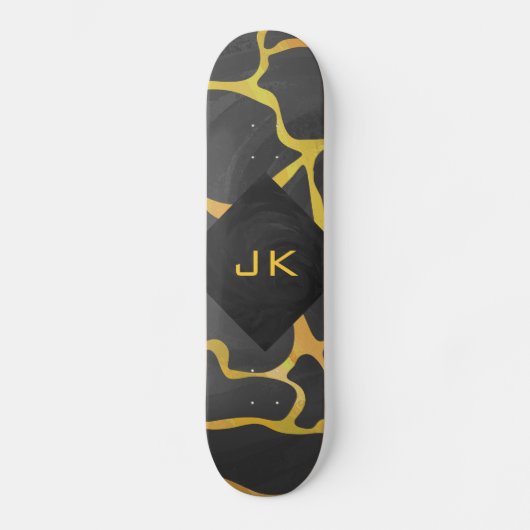 Giraffe, zwart en geel afdrukken skateboard (Voorkant)