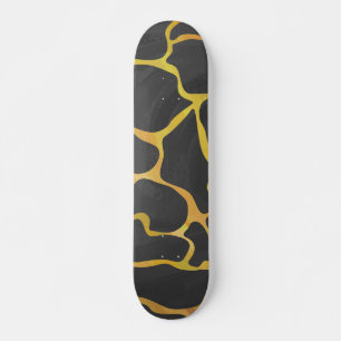 Giraffe, zwart en geel afdrukken skateboard