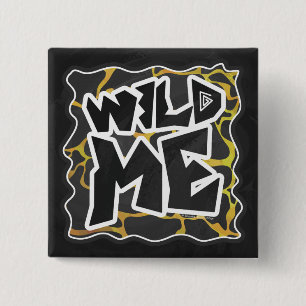 Giraffe, zwart en geel afdrukken vierkante button 5,1 cm