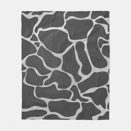 Giraffe zwart en lichte grijze afdrukken fleece deken (Voorkant)