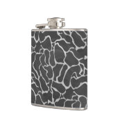 Giraffe zwart en lichte grijze afdrukken heupfles (Links)