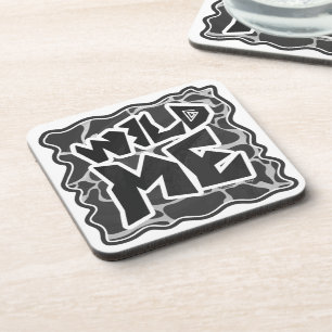 Giraffe zwart en lichte grijze afdrukken onderzetter