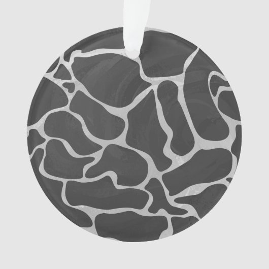 Giraffe zwart en lichte grijze afdrukken ornament (voorkant)