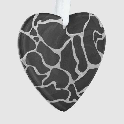 Giraffe zwart en lichte grijze afdrukken ornament (voorkant)