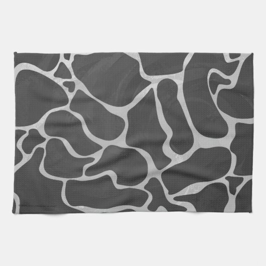 Giraffe zwart en lichte grijze afdrukken theedoek (Horizontaal)