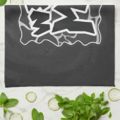 Giraffe zwart en lichte grijze afdrukken theedoek (Gevouwen)