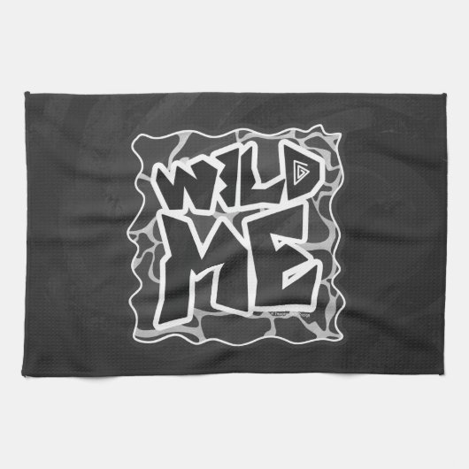 Giraffe zwart en lichte grijze afdrukken theedoek (Horizontaal)