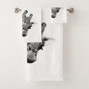 Giraffe (zwart en wit) bad handdoek