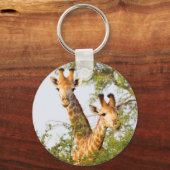 Giraffen boven de vegetatie uitkomend sleutelhanger (Voorkant)