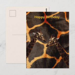 Giraffen op giraffe-achtergrond, verjaardagskaart briefkaart