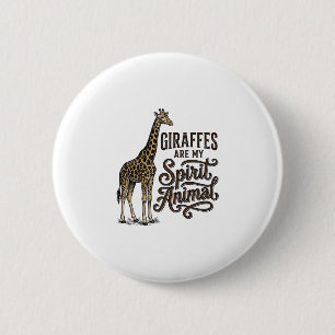 Giraffen zijn mijn spirituele dier vintage shirt o ronde button 5,7 cm
