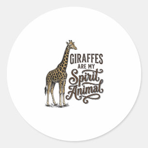Giraffen zijn mijn spirituele dier vintage shirt o ronde sticker