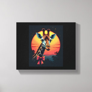 Giraffenek Als Een Achtbaan Ren Fun Retro Canvas Afdruk