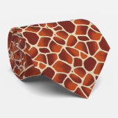 Giraffeprint Oranje & Bruin Dierenpatroon Stropdas (Opgerold)