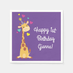 Giraffes - Birthday Party Cute Servet
