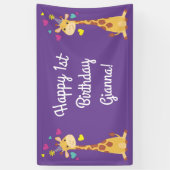 Giraffes - Birthday Party Cute Spandoek (Verticaal)
