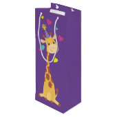 Giraffes - Birthday Party Cute Wijn Cadeautas (Achterkant Gekanteld)
