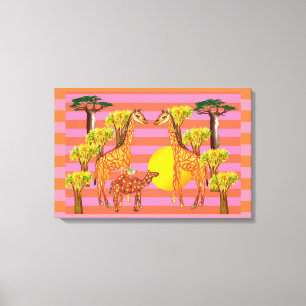 Giraffes, Camel et une toile enveloppée d'oiseau