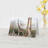 Giraffes Carte d'anniversaire (Fleur jaune)