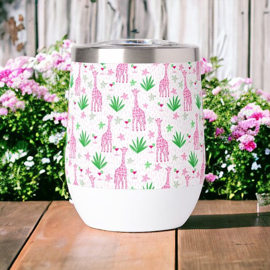 Giraffes Cosmopolites Pink Preppy