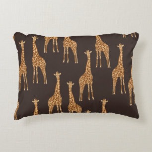 Giraffes Dark: Abstract naadloos. Accent Kussen