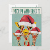 Giraffes de Pékin Carte postale de Noël (Devant / Derrière)