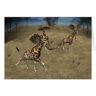Giraffes d'éléphants mignons