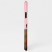 Giraffes die in Mopani bomen staan met roze lucht iPhone Hoesje (Rechterkant)