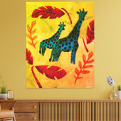 Giraffes die op reis zijn met kunst canvas afdruk (Insitu (Woonkamer))