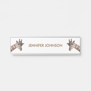 Giraffes Dieren Gepersonaliseerde naam Deurbordje