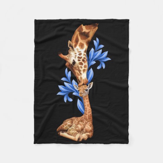 Giraffes- Een moeders liefde Fleece Deken (Voorkant)