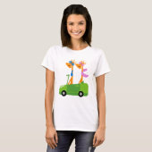 Giraffes en auto's t-shirt (Voorkant volledig)