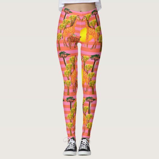 Giraffes en kamelen Leggings (Voorkant)