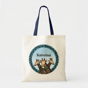 Giraffes en Laurel, voeg Jouw naam toe Tote Bag