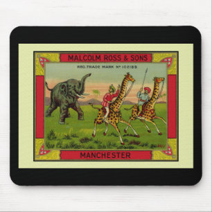Giraffes en olifanten muismat