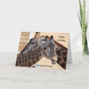 Giraffes Gelukkige Verjaardag Beste Vriend, leeg v Kaart