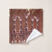 Giraffes Giraffe Floral Rustique Brown Safari Chic (Gant de toilette)