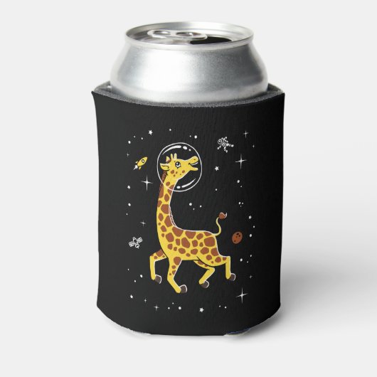 Giraffes in de ruimte blikjeskoeler (Blikje Achterkant)